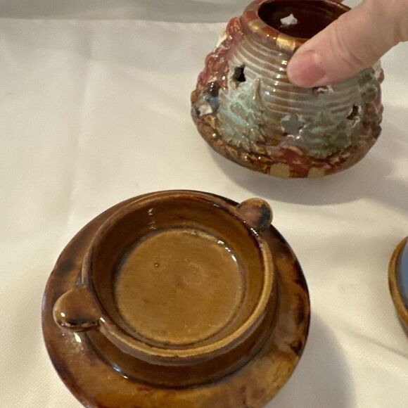 Kirklands Potters Garden Christmas Tealight fairy light Woodland Santa & Snowman - Picture 10 of 15